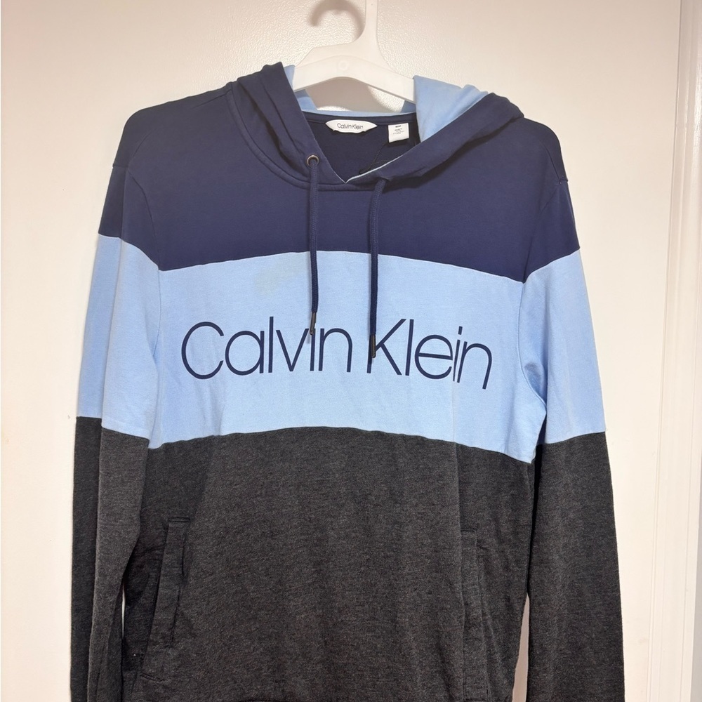 Calvin Klein Tri-Tone Hoodie - Navy, Light Blue, Charcoal